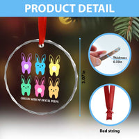 Easter Dentist Crystal Glass Ornament Chilling With My Dental Peeps Bunny - Wonder Print Shop
