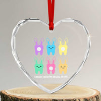 Easter Dentist Heart Crystal Glass Ornament Chilling With My Dental Peeps Bunny - Wonder Print Shop
