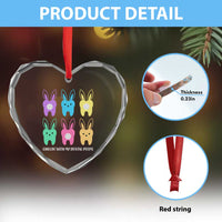 Easter Dentist Heart Crystal Glass Ornament Chilling With My Dental Peeps Bunny - Wonder Print Shop