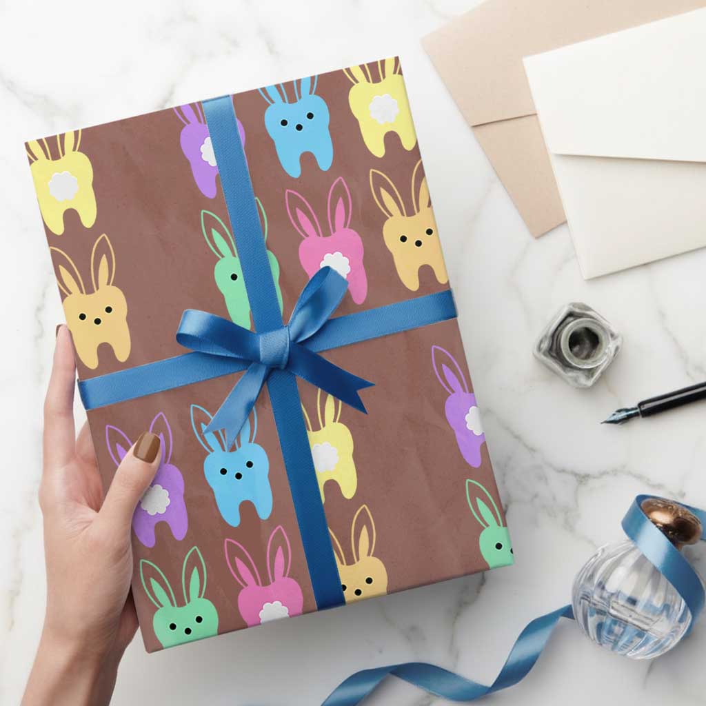 Easter Dentist Wrapping Paper Roll Chilling With My Dental Peeps Bunny - Wonder Print Shop