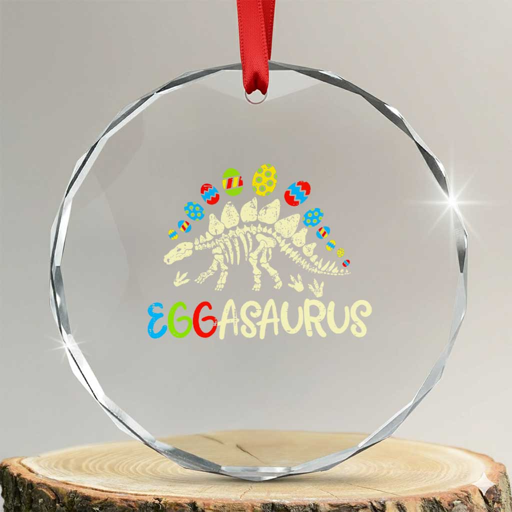 Easter Dinosaur Crystal Glass Ornament Kids Eggasaurus Easter Stegosaurus Dino Toddler Boys - Wonder Print Shop