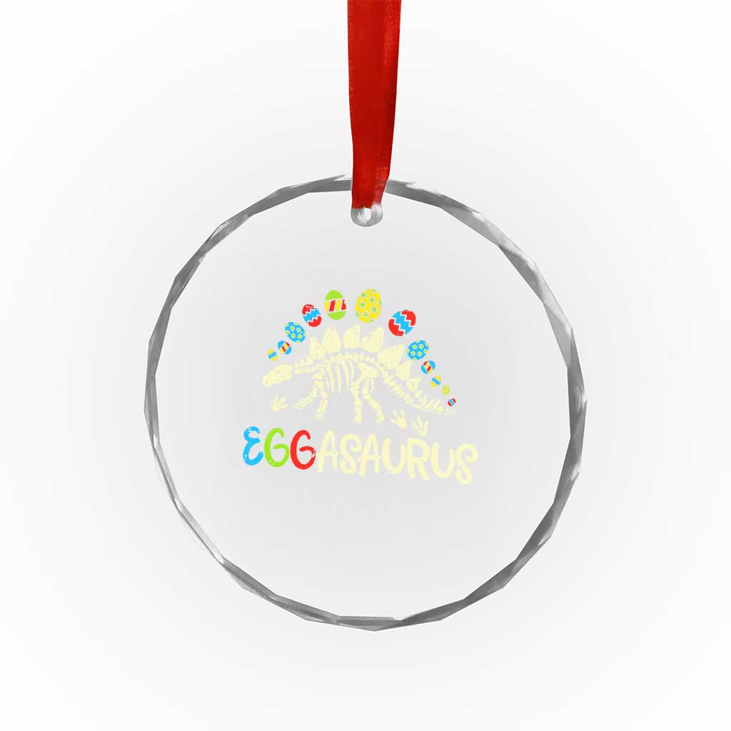Easter Dinosaur Crystal Glass Ornament Kids Eggasaurus Easter Stegosaurus Dino Toddler Boys - Wonder Print Shop