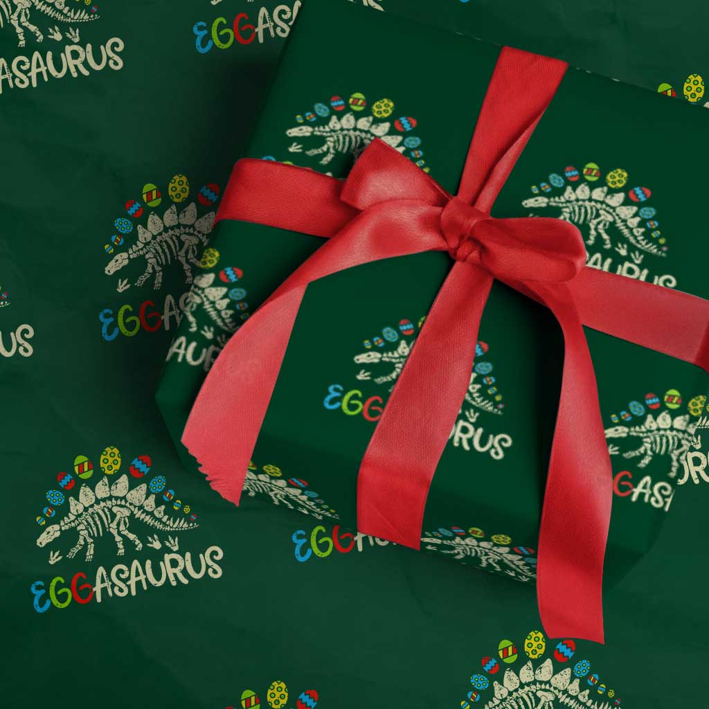 Easter Dinosaur Wrapping Paper Roll Kids Eggasaurus Easter Stegosaurus Dino Toddler Boys - Wonder Print Shop