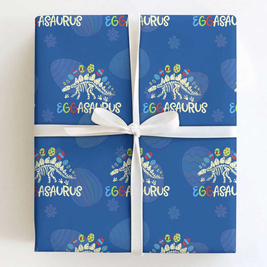 Easter Dinosaur Wrapping Paper Roll Kids Eggasaurus Easter Stegosaurus Dino Toddler Boys