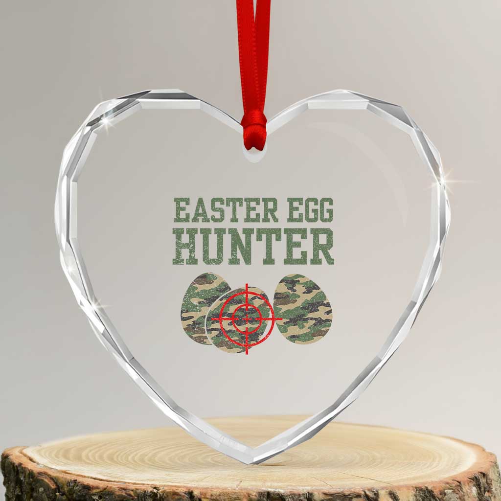 Easter Egg Hunter Heart Crystal Glass Ornament Camo Funny Hunting - Wonder Print Shop