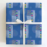 Easter Eggs American Flag Patriotic Wrapping Paper Roll Happy Easter Day