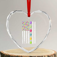 Easter Eggs American Flag Patriotic Heart Crystal Glass Ornament Happy Easter Day - Wonder Print Shop
