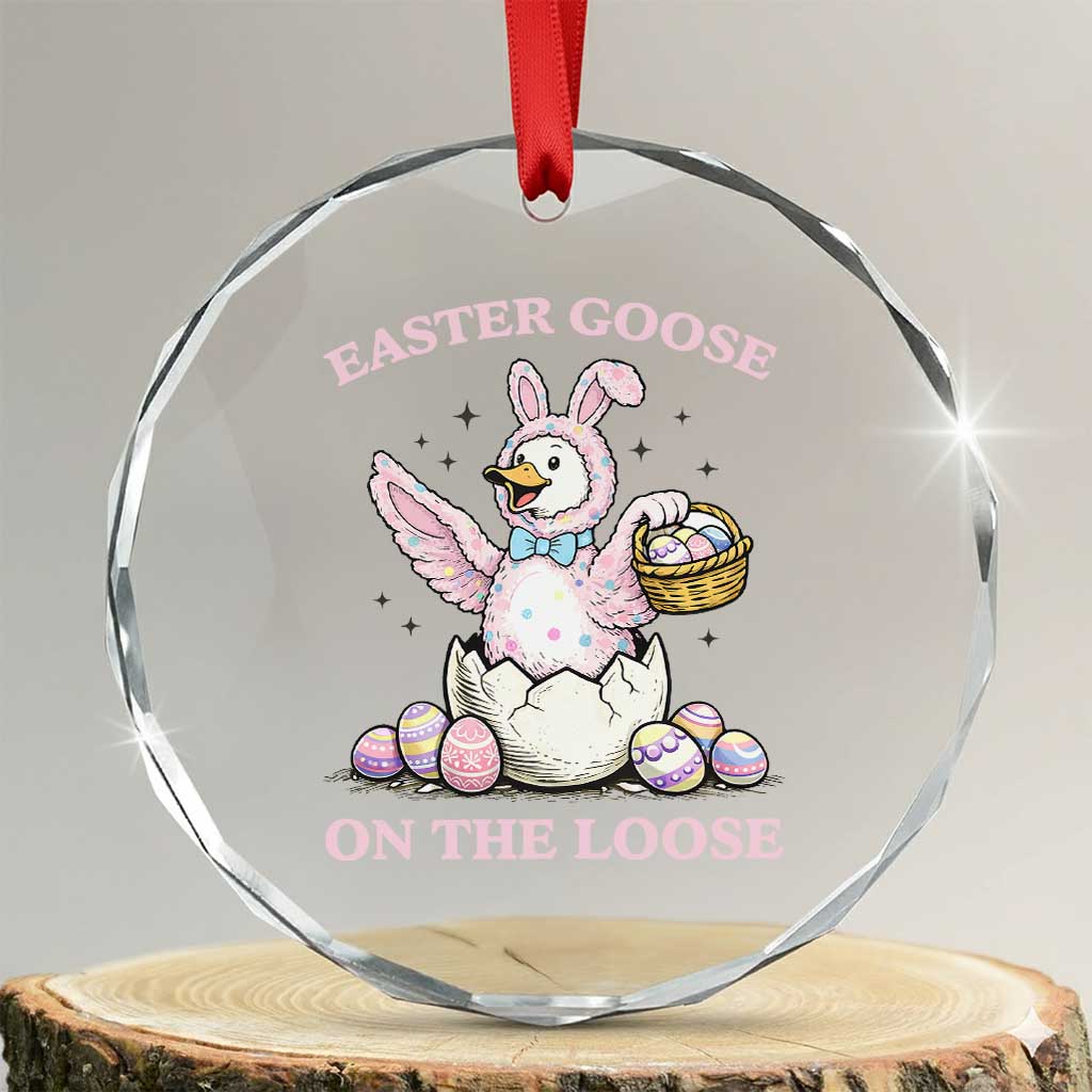 Easter Goose On The Loose Crystal Glass Ornament Funny Easter Egg Hunt Gift
