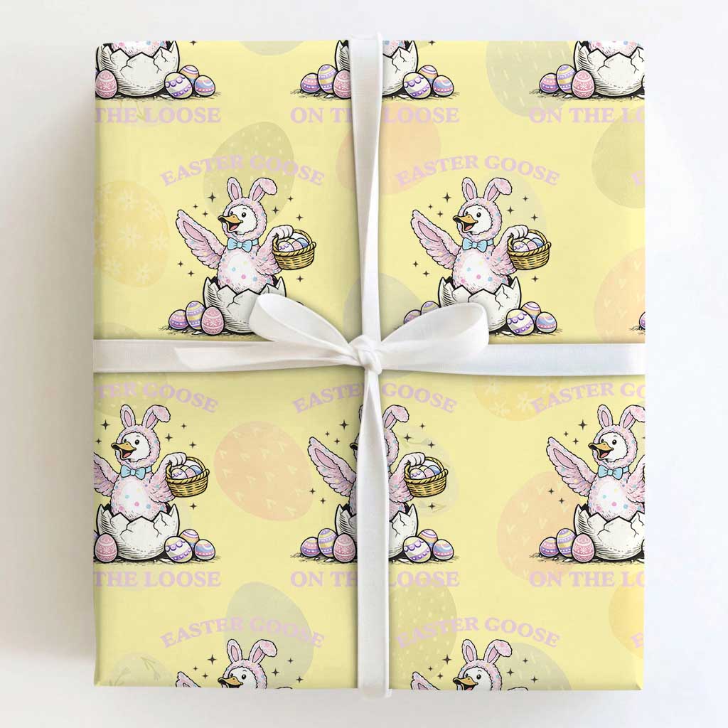 Easter Goose On The Loose Wrapping Paper Roll Funny Easter Egg Hunt Gift