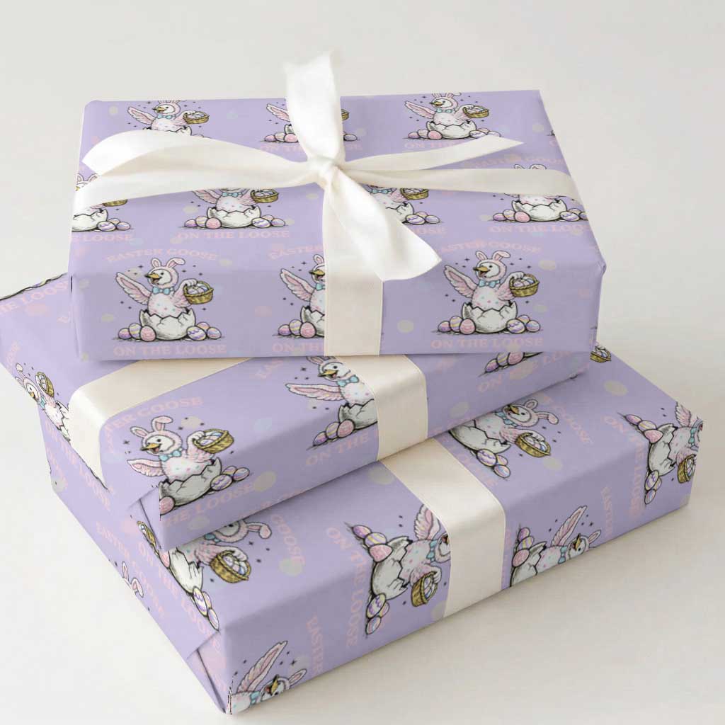Easter Goose On The Loose Wrapping Paper Roll Funny Easter Egg Hunt Gift