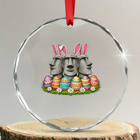 Easter Island Moai Bunny Ears Crystal Glass Ornament Funny Archaeology Gift