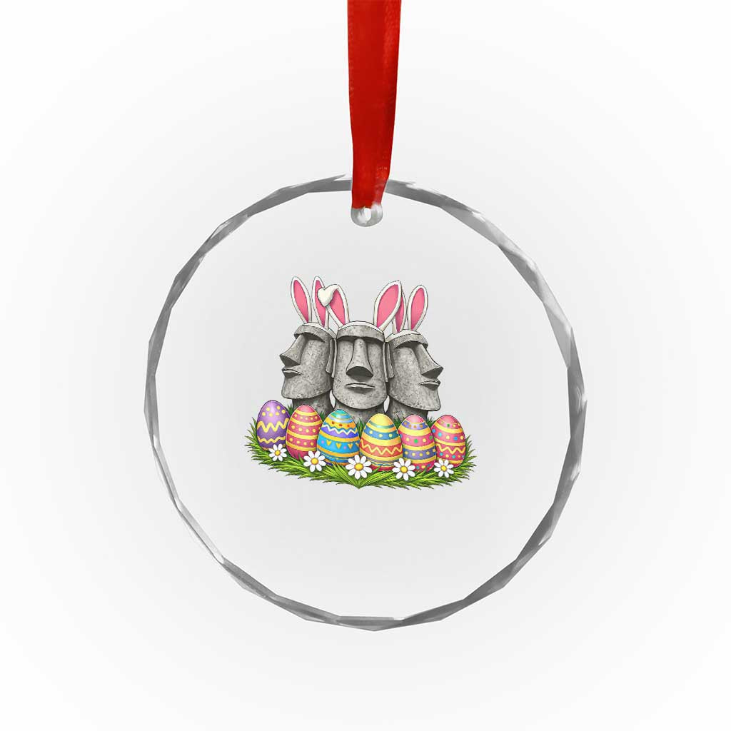 Easter Island Moai Bunny Ears Crystal Glass Ornament Funny Archaeology Gift