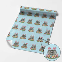 Easter Island Moai Bunny Ears Wrapping Paper Roll Funny Archaeology Gift