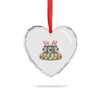 Easter Island Moai Bunny Ears Heart Crystal Glass Ornament Funny Archaeology Gift