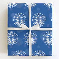 Easter Jesus Has Risen Wrapping Paper Roll Christian Bible Verse Graphic Cross 90s Style
