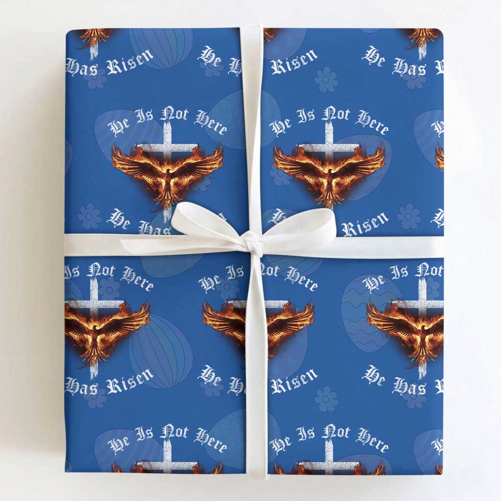 Easter Jesus Has Risen Wrapping Paper Roll Christian Religious Phoenix Resurrection Cross