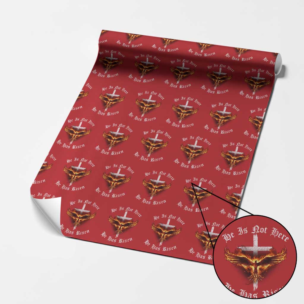 Easter Jesus Has Risen Wrapping Paper Roll Christian Religious Phoenix Resurrection Cross - Wonder Print Shop