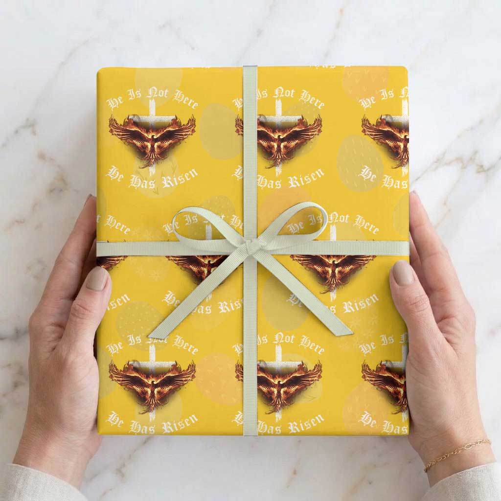Easter Jesus Has Risen Wrapping Paper Roll Christian Religious Phoenix Resurrection Cross
