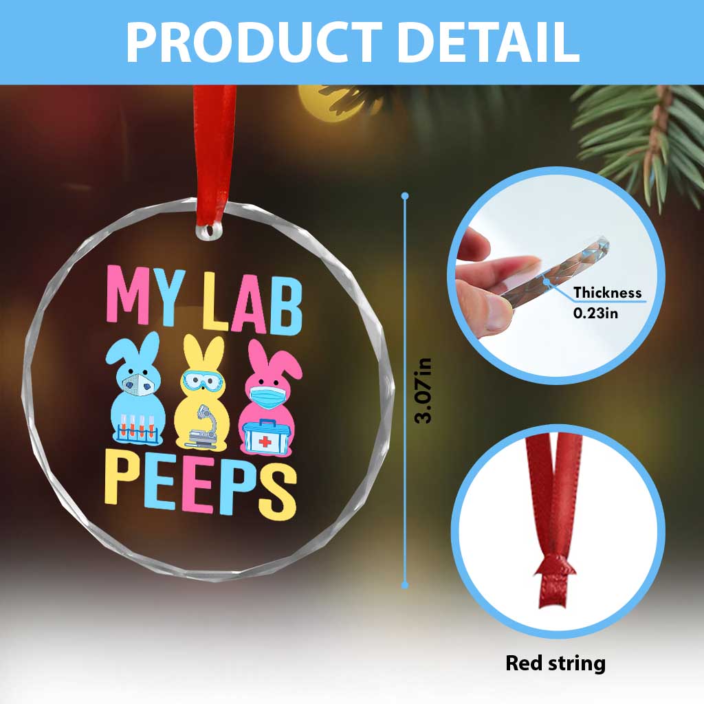 Easter Lab Tech Crystal Glass Ornament Cute Bunny My Lab Peeps - Wonder Print Shop