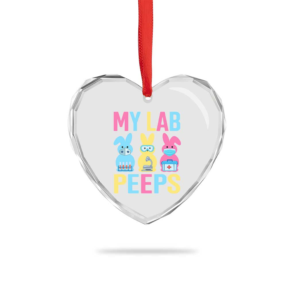 Easter Lab Tech Heart Crystal Glass Ornament Cute Bunny My Lab Peeps - Wonder Print Shop