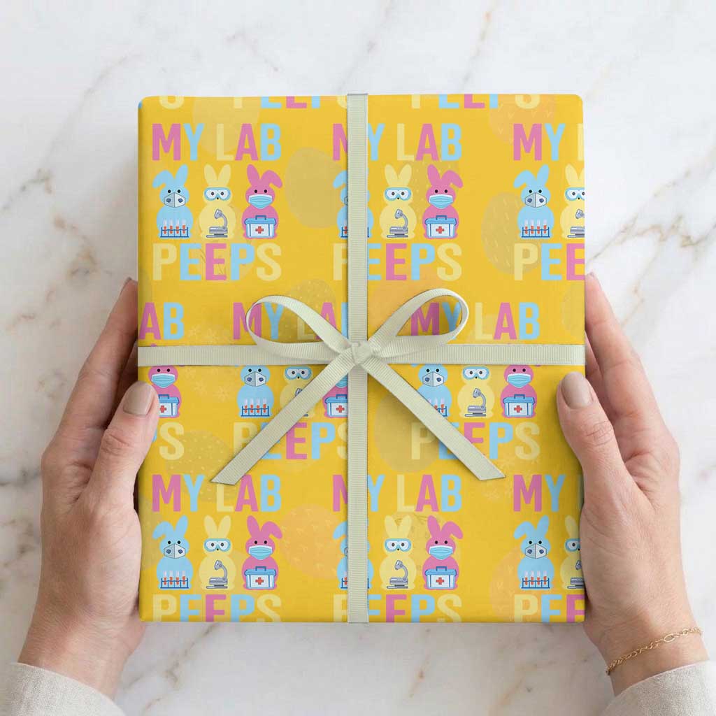Easter Lab Tech Wrapping Paper Roll Cute Bunny My Lab Peeps