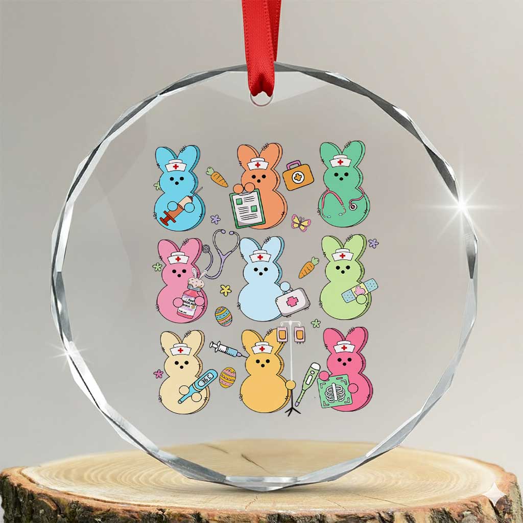 Easter Nurse Bunny Crystal Glass Ornament Funny Nursing Easter Spring Nurse Gift - Wonder Print Shop