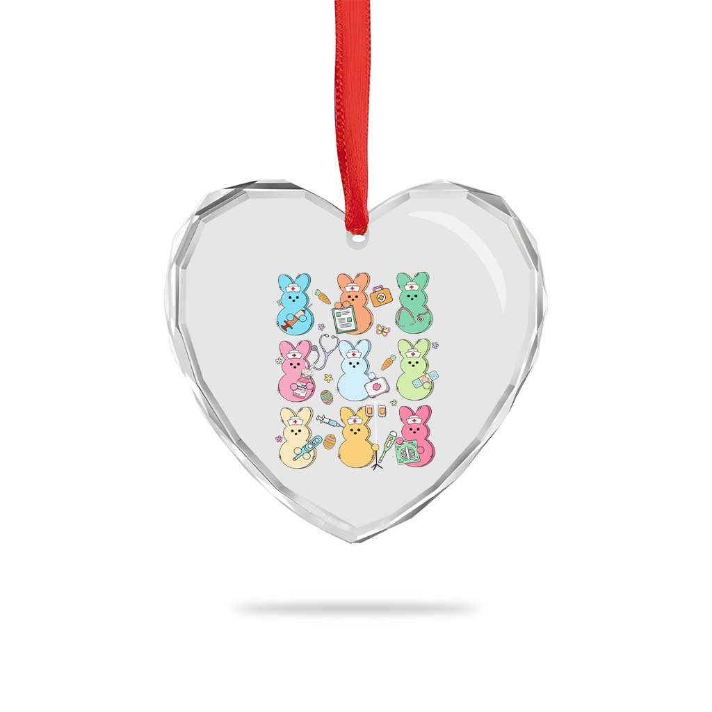 Easter Nurse Bunny Heart Crystal Glass Ornament Funny Nursing Easter Spring Nurse Gift - Wonder Print Shop