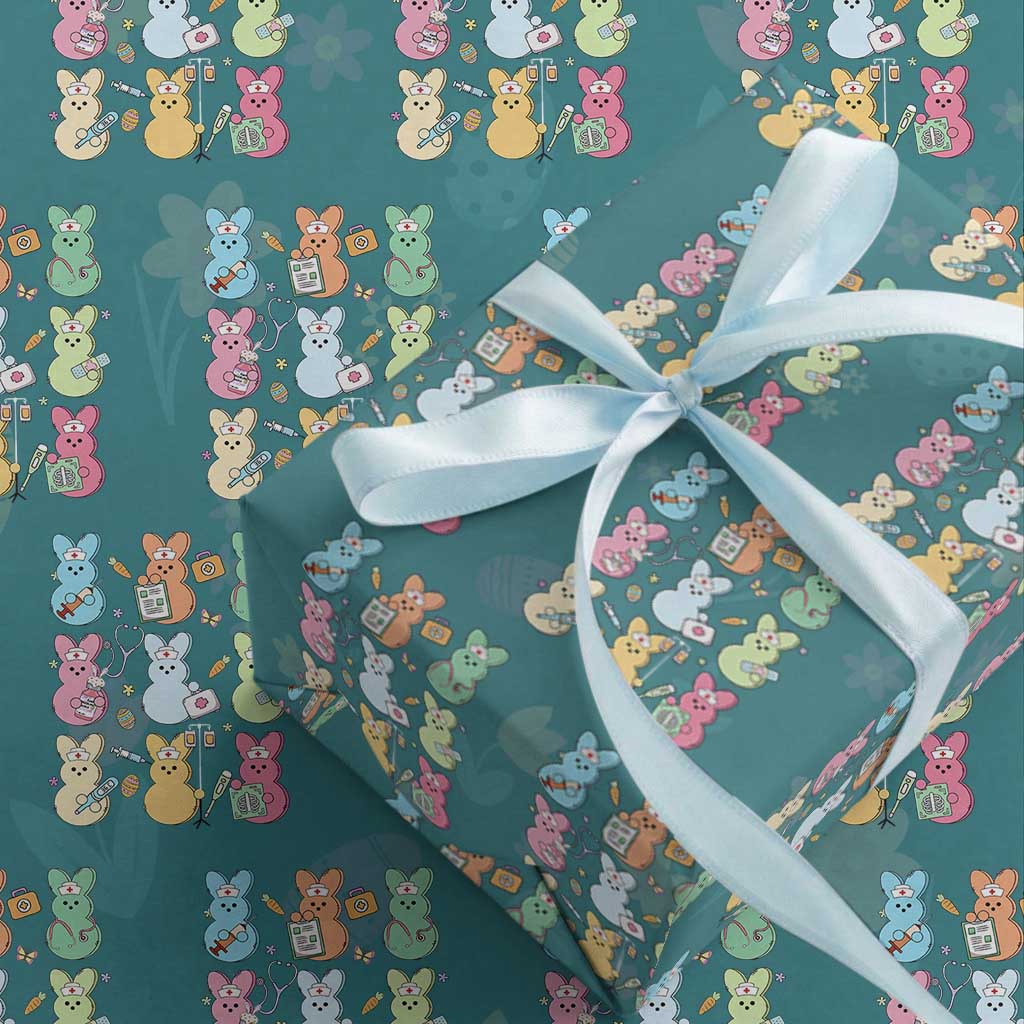 Easter Nurse Bunny Wrapping Paper Roll Funny Nursing Easter Spring Nurse Gift