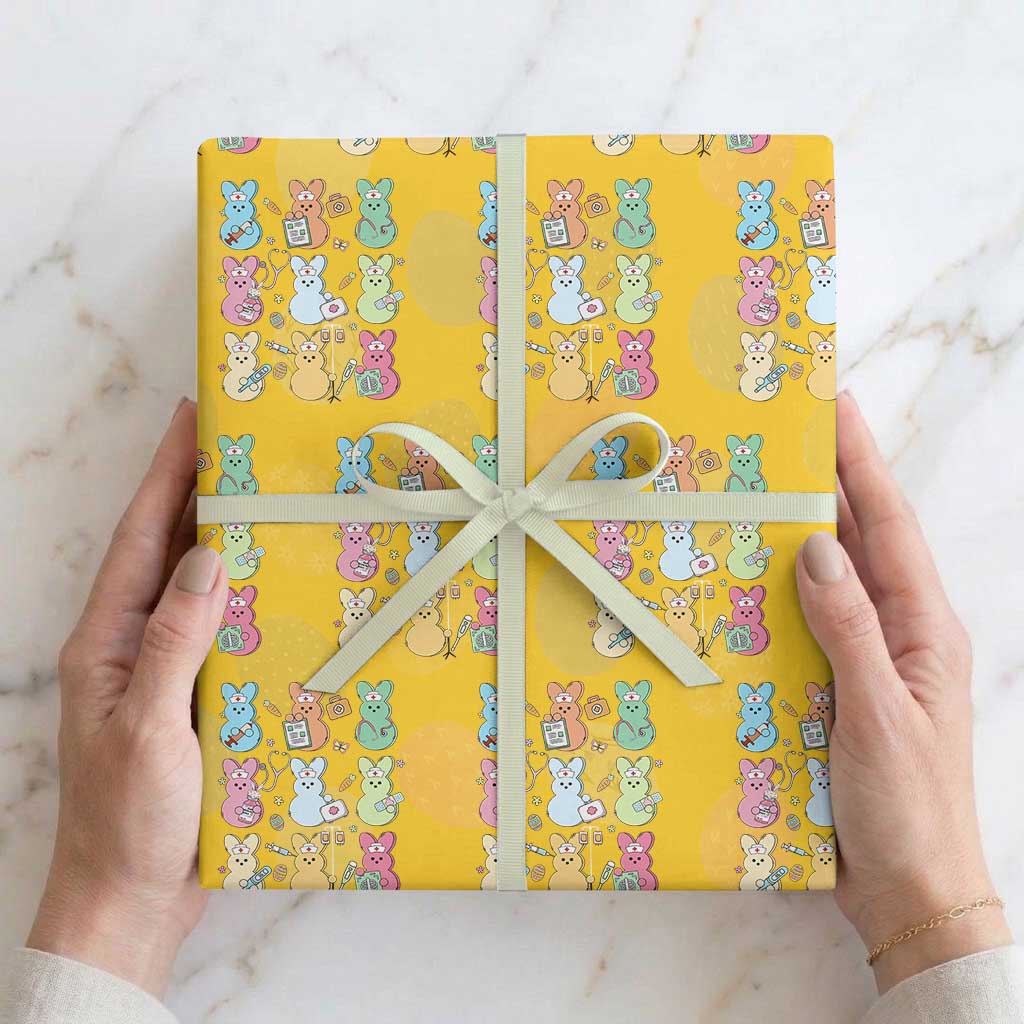 Easter Nurse Bunny Wrapping Paper Roll Funny Nursing Easter Spring Nurse Gift