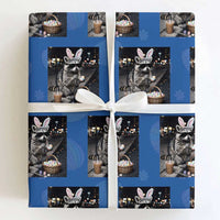 Easter Raccoon Iced Coffee Wrapping Paper Roll Funny Trash Panda Egg Painting