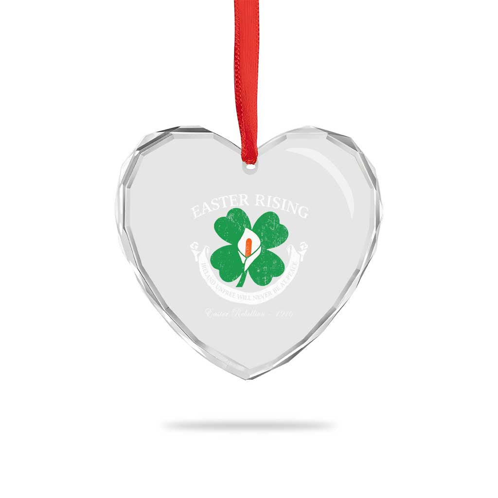 Easter Rising Heart Crystal Glass Ornament Ireland Unfree Will Never Be At Peace 1916 Irish Rebellions