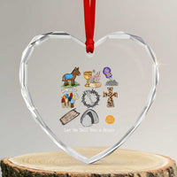 Easter Story Heart Crystal Glass Ornament He is Risen Let Me Tell You A Story Christian - Wonder Print Shop