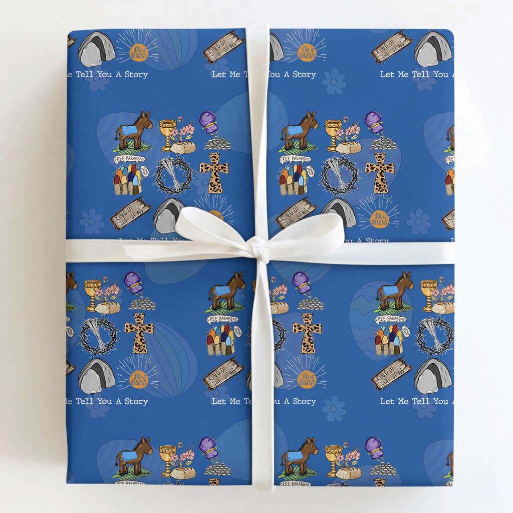 Easter Story Wrapping Paper Roll He is Risen Let Me Tell You A Story Christian