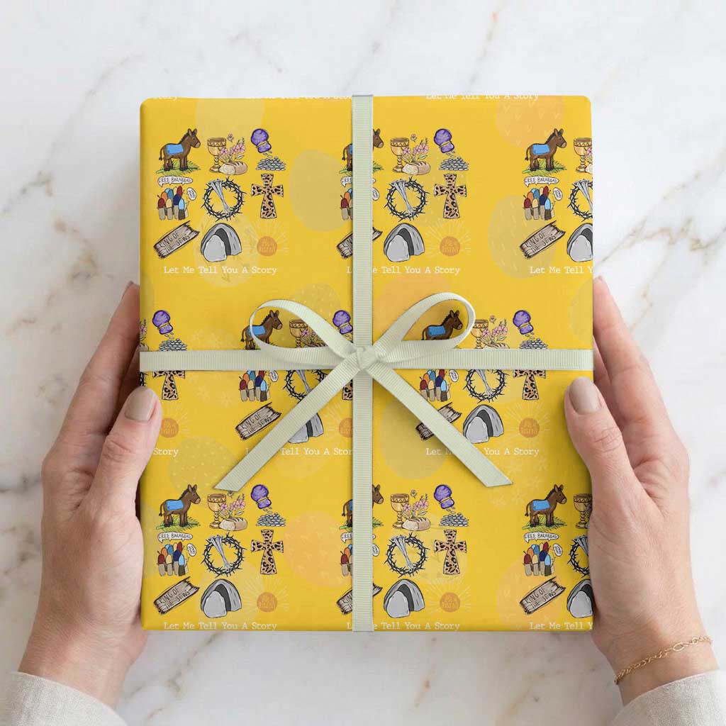 Easter Story Wrapping Paper Roll He is Risen Let Me Tell You A Story Christian