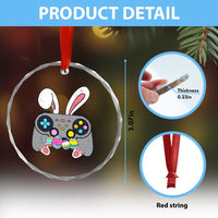 Easter Video Game Crystal Glass Ornament Bunny Eggs Gaming Gamer - Wonder Print Shop