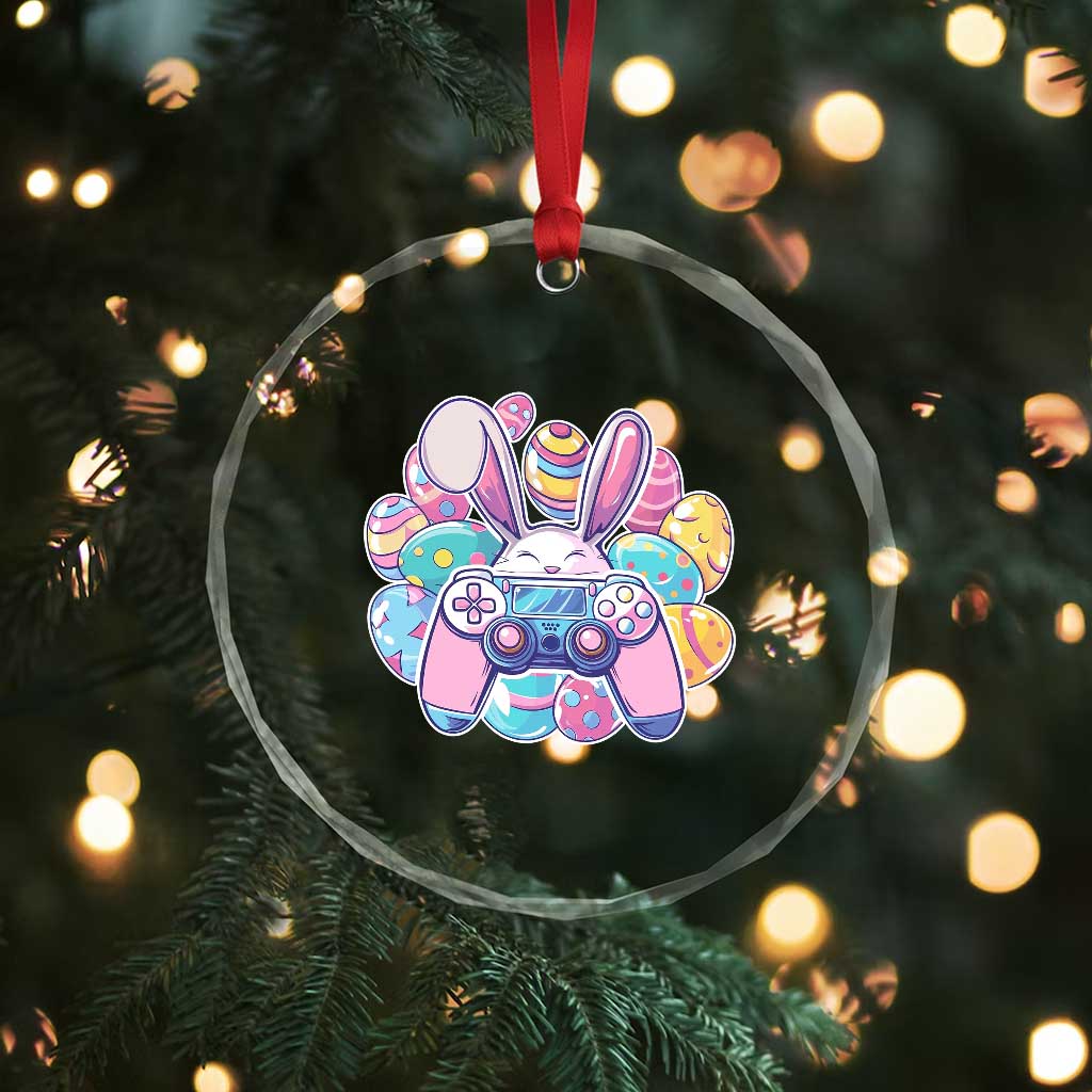Easter Video Game Crystal Glass Ornament Cute Bunny Eggs Gaming Gamer - Wonder Print Shop