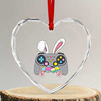 Easter Video Game Heart Crystal Glass Ornament Bunny Eggs Gaming Gamer - Wonder Print Shop