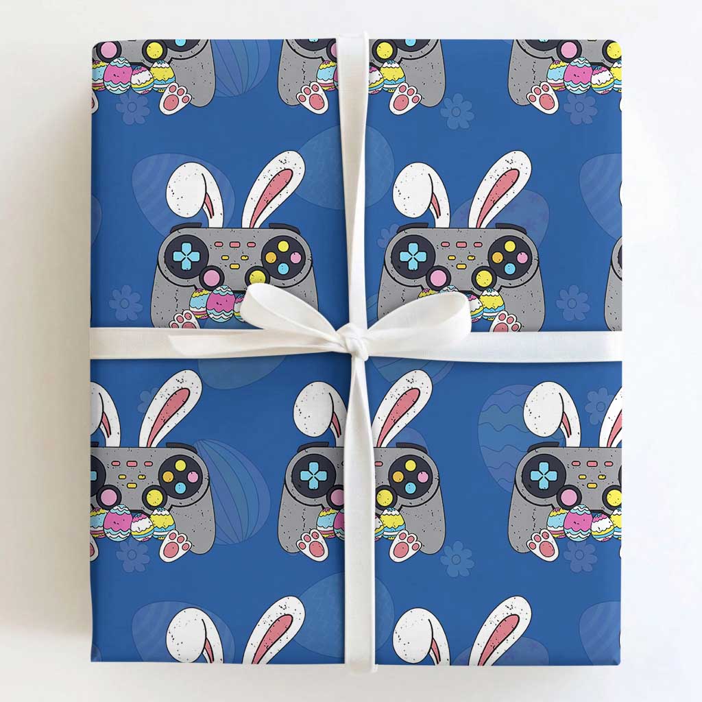 Easter Video Game Wrapping Paper Roll Bunny Eggs Gaming Gamer