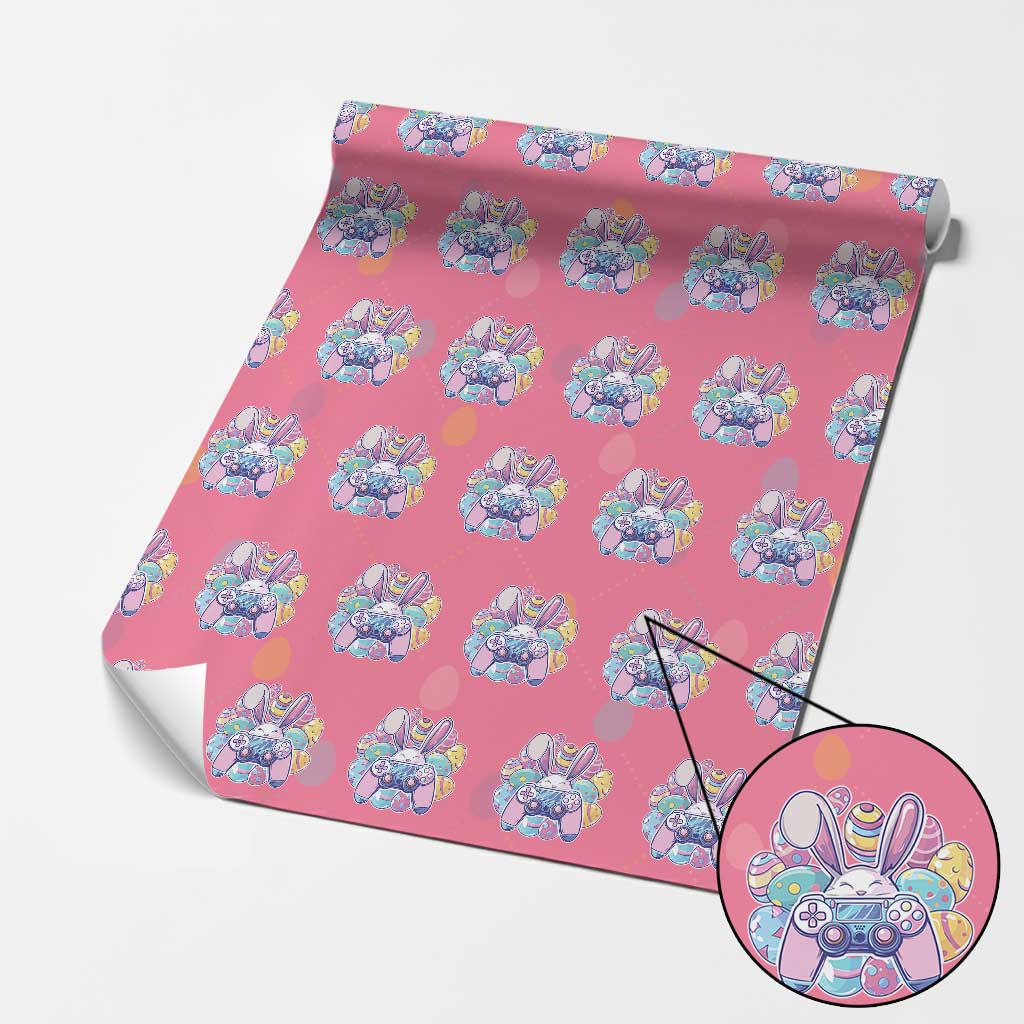 Easter Video Game Wrapping Paper Roll Cute Bunny Eggs Gaming Gamer