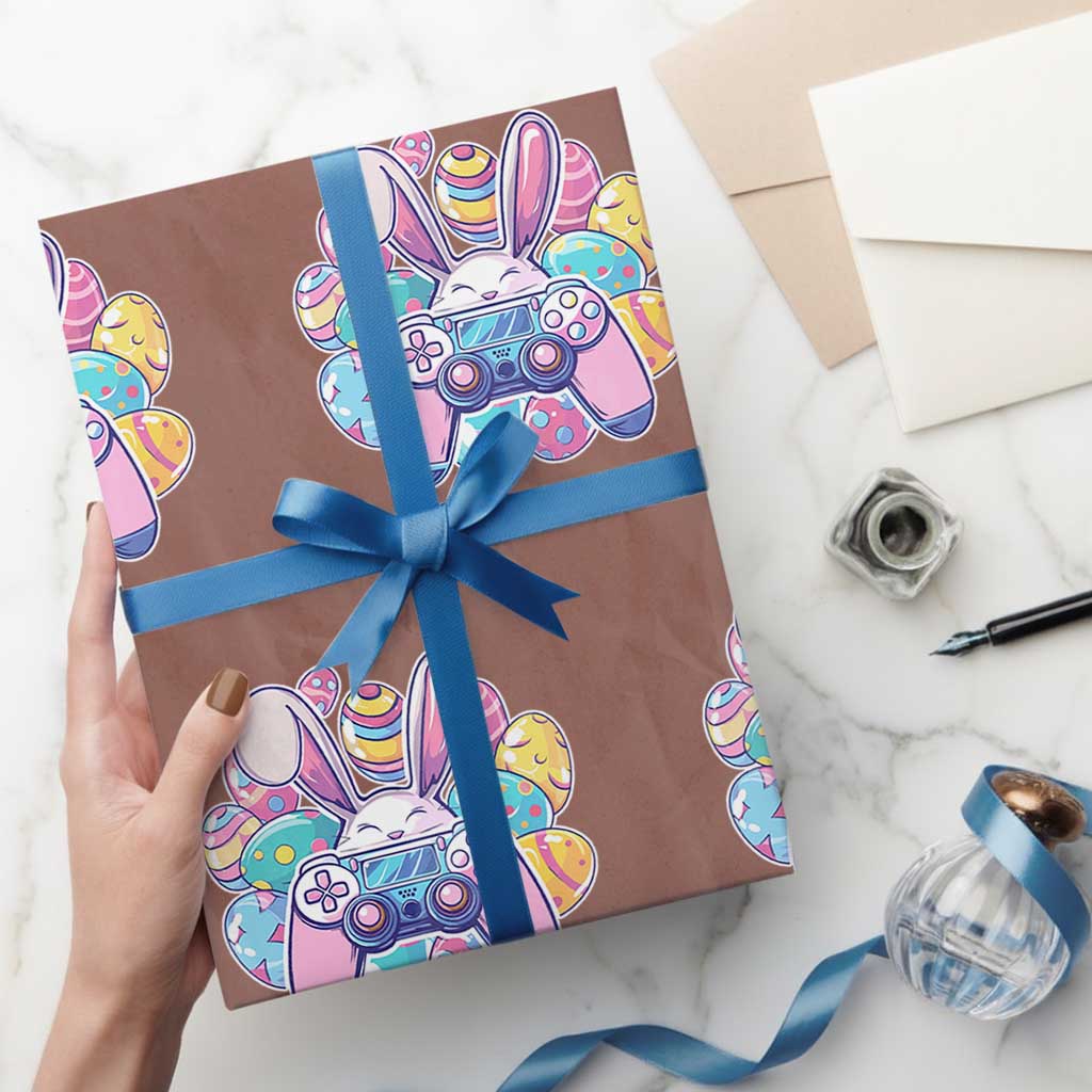 Easter Video Game Wrapping Paper Roll Cute Bunny Eggs Gaming Gamer - Wonder Print Shop