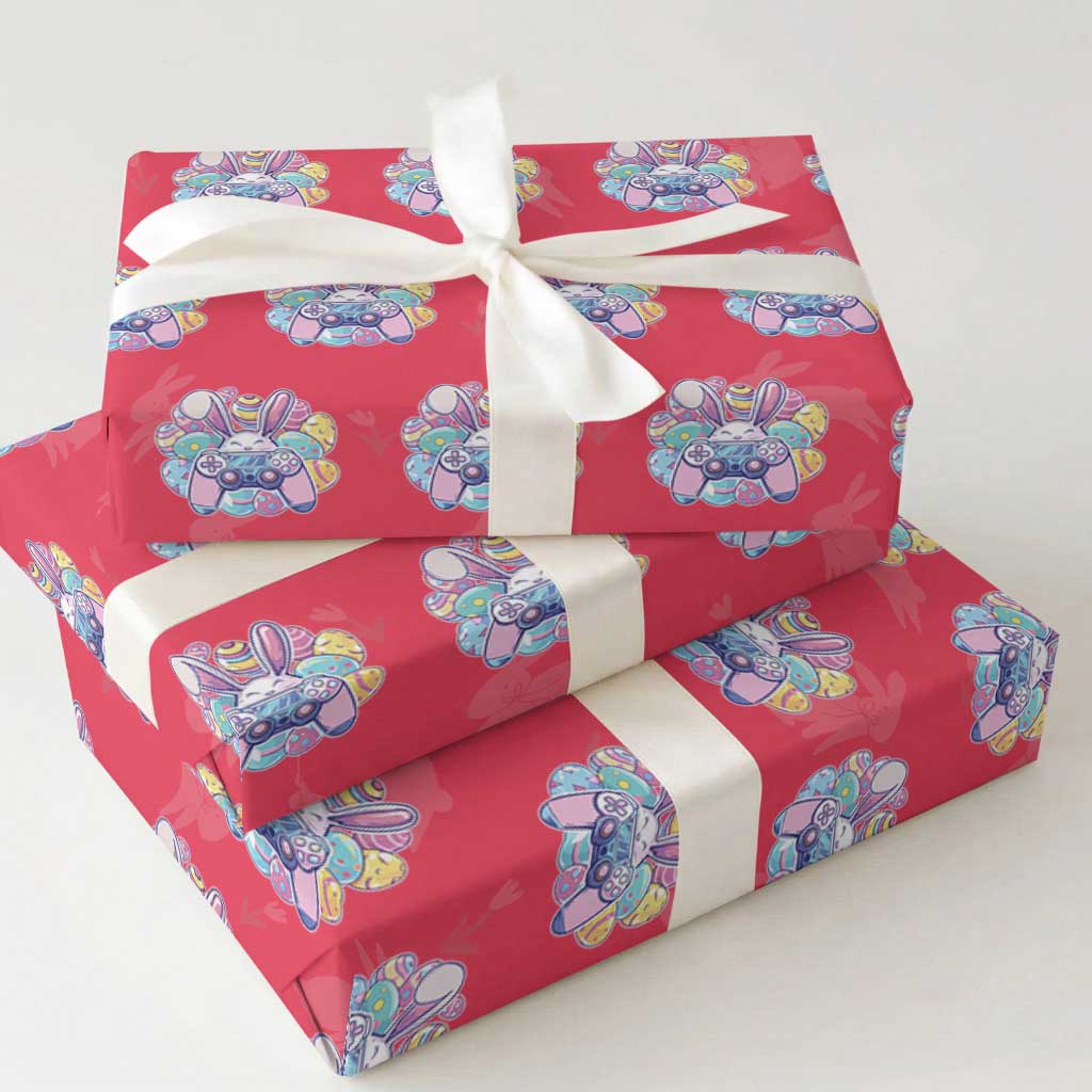 Easter Video Game Wrapping Paper Roll Cute Bunny Eggs Gaming Gamer