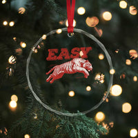 Easy Tiger Crystal Glass Ornament Vintage Distressed Tiger Trendy Grunge Indie Boho