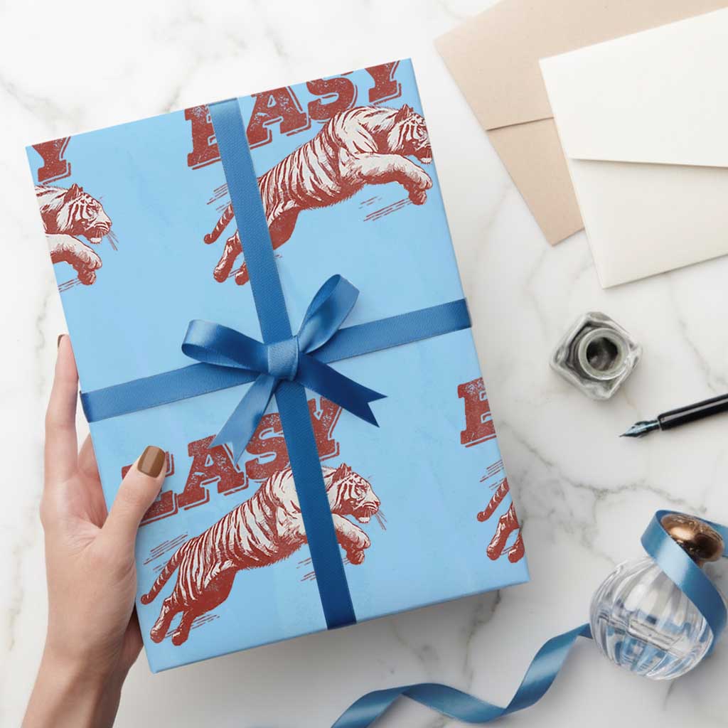 Easy Tiger Wrapping Paper Roll Vintage Distressed Tiger Trendy Grunge Indie Boho