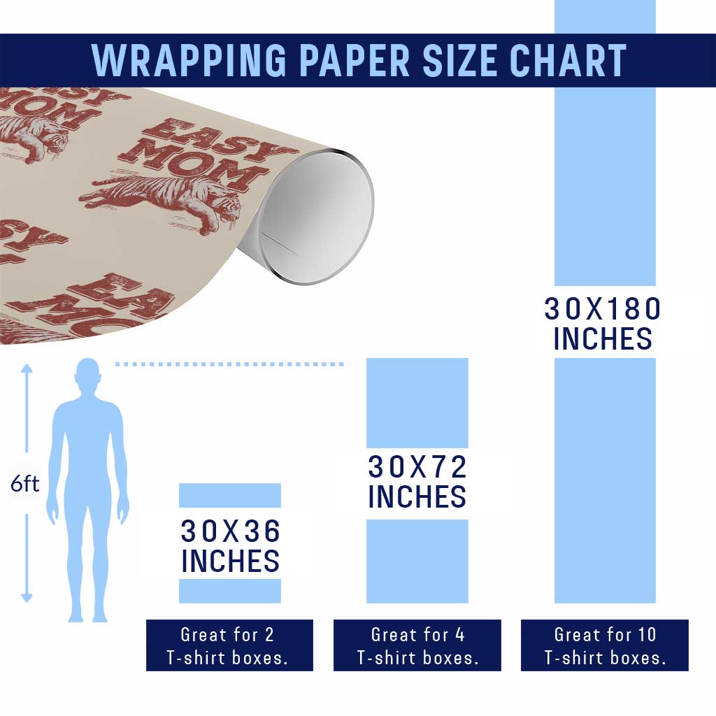 Easy Tiger Mom Wrapping Paper Roll Vintage Boho Distressed Aesthetic Mother's Day Gifts
