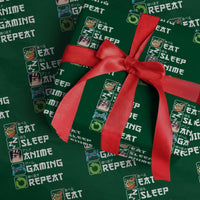 Eat Sleep Anime Gaming Repeat Wrapping Paper Roll Kawaii Otaku Gamer Manga Lover