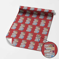 Eat Sleep Anime Gaming Repeat Wrapping Paper Roll Kawaii Otaku Manga Ramen Lover