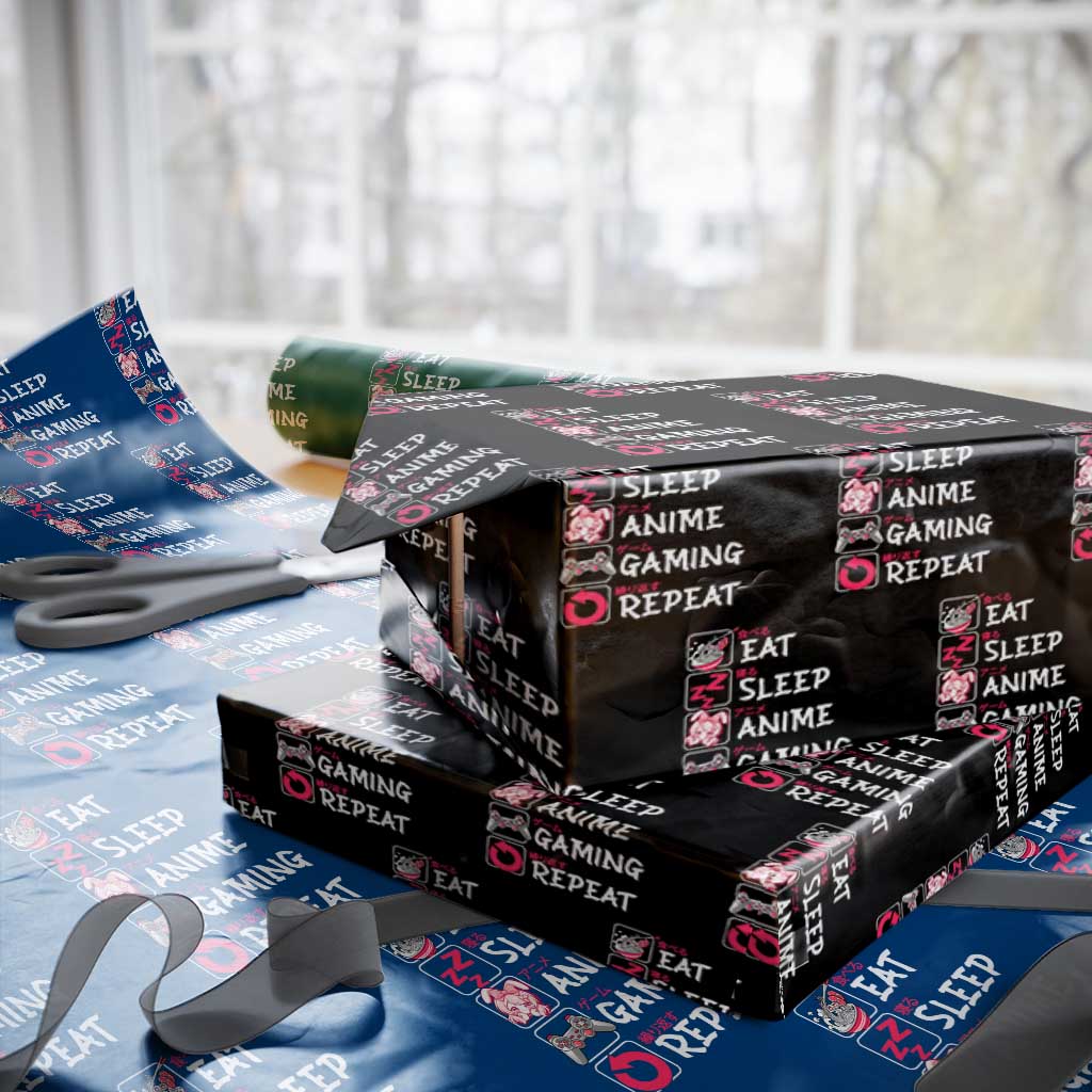 Eat Sleep Anime Gaming Repeat Wrapping Paper Roll Otaku Gamer Manga Lover Japanese Pop Culture