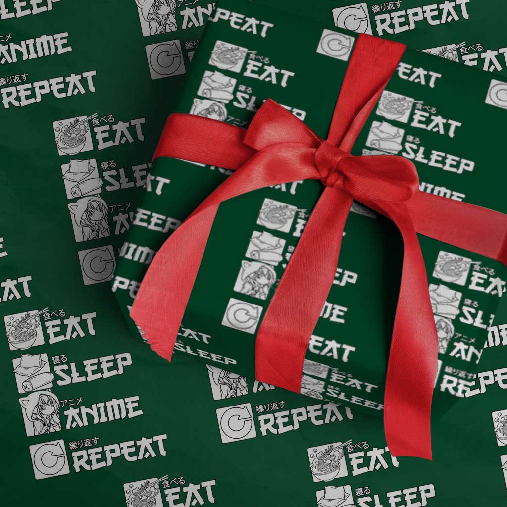 Eat Sleep Anime Repeat Wrapping Paper Roll Japan Otaku Manga Lover