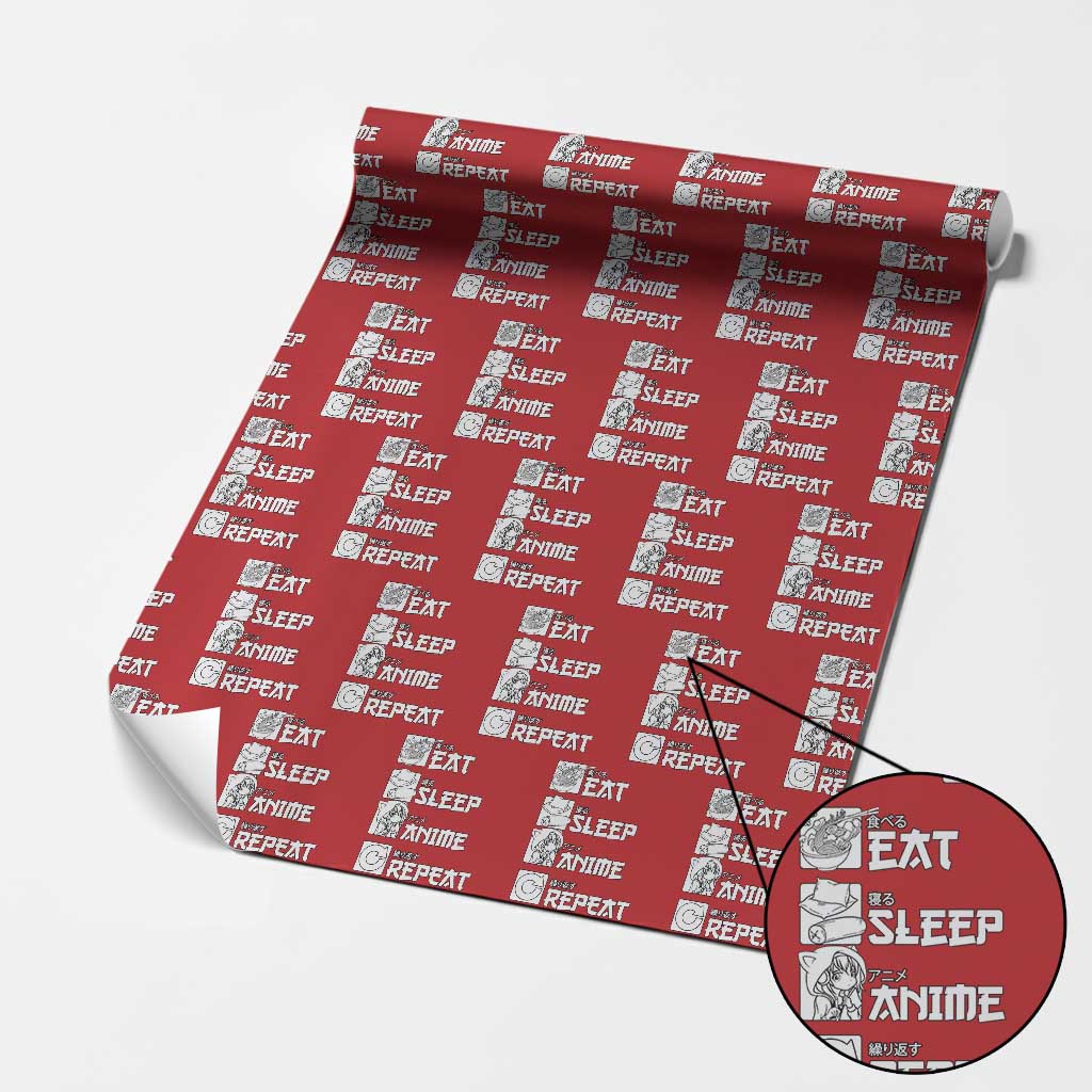 Eat Sleep Anime Repeat Wrapping Paper Roll Japan Otaku Manga Lover