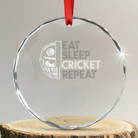 Eat Sleep Cricket Repeat Crystal Glass Ornament Retro Vintage Cricket Gifts